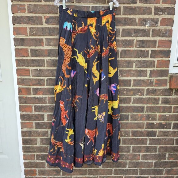 Mimi Liberte By Michael Klein Two Piece Blackk Shirt Top Set Jungle Cats Size L - Picture 10 of 14